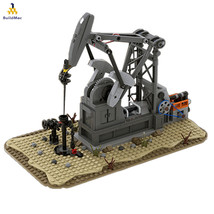 Functioning Oil Pump Jack Model Building Blocks Sets Oil Derrick MOC Bri... - $64.34