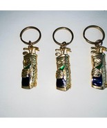 Golfing Gold Tone Golf Club Bag Keychain Keyring Lot of 3 Collectibles - $9.89