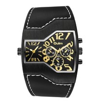 Oulm Casual Wristwatch Square Dial Leather Strap Men&#39;s Watch Brand Male Clock Wa - £38.37 GBP