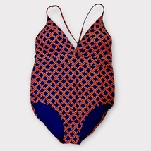 NWT VINEYARD VINES navy &amp; red geo rattan sconset one piece swimsuit size 3X - $62.89