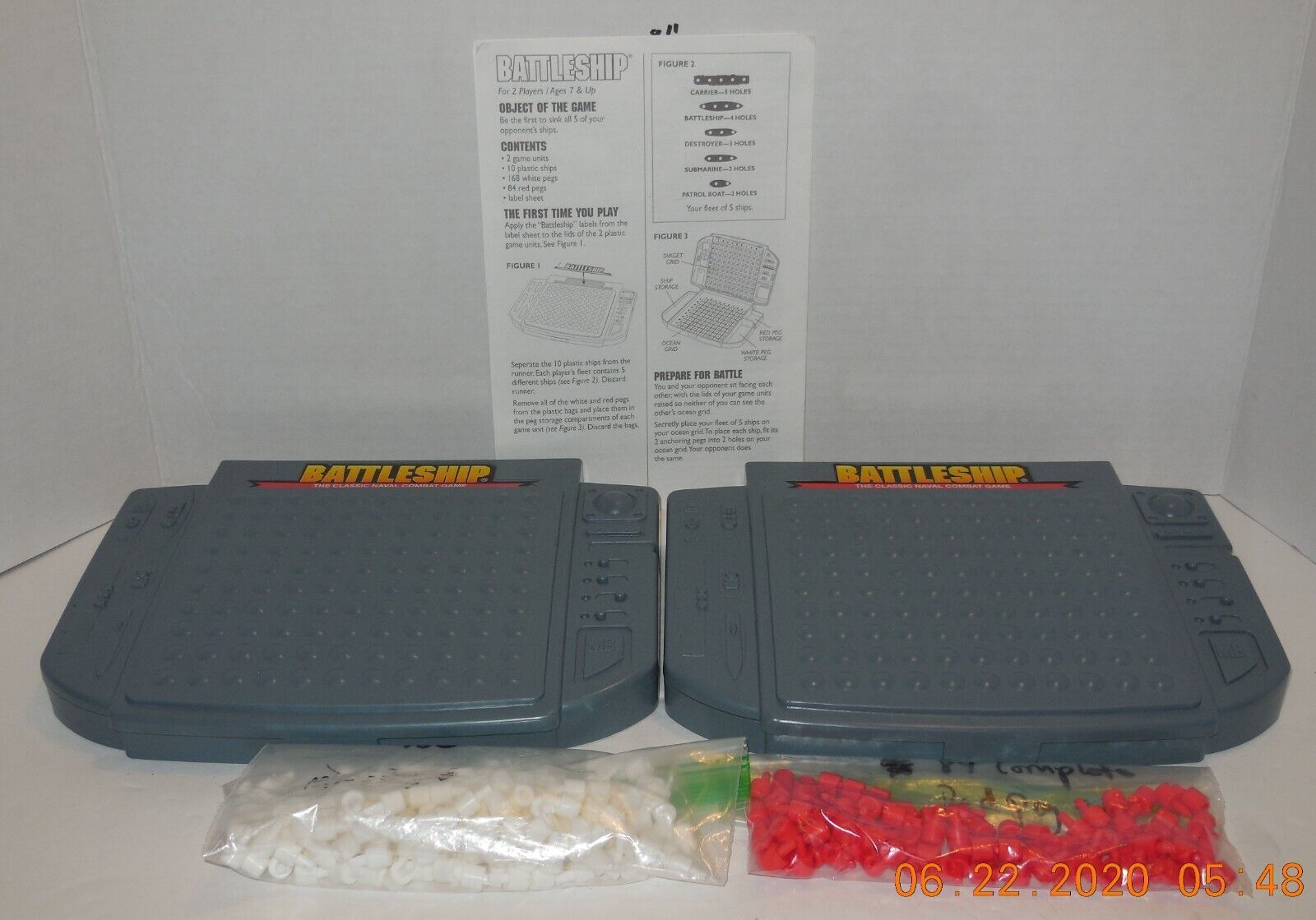 1996 Milton Bradley Battleship Complete with NO BOX - $14.36