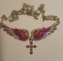 Angel Wing Christian Woman&#39;s Necklace Red Jewelry - £11.71 GBP