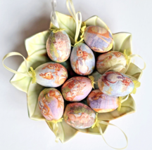 Lot of 10 Vintage Paper Mache Decoupage Easter Egg Tree Ornaments Bunny ... - €11,09 EUR