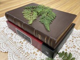 Brown Genuine Leather! - Nkjv Large Print Reference Bible - Ribbed - £78.08 GBP