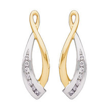 14K Two Tone Gold Diamond Earring Jacket - £511.57 GBP