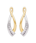 14K Two Tone Gold Diamond Earring Jacket - €622,95 EUR
