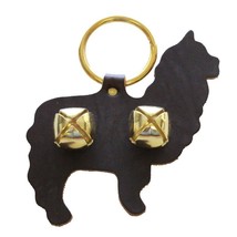 Alpaca Door Chime - Handcut Leather w/ Brass Sleigh Bells Amish Handmade In Usa - £20.08 GBP