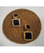 Vintage Signed Anne Klein Gold Tone Black Enamel Drop Door Knocker Clip ... - $99.99