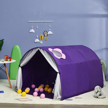 Kids Bed Tent Play Tent Portable Playhouse Twin Sleeping With Carry Bag Purple - £66.35 GBP