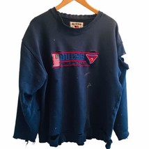 Vtg 80&#39;s GUESS SPORT DISTRESSED Destroyed Thrashed SWEATSHIRT Men L Embr... - £106.42 GBP