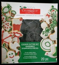 Christmas Cookie Cutter Set 10 Mini 10 Standard Total 20 Holiday Cutters NEW - £9.27 GBP