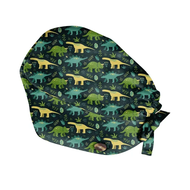  Dark Green New Cute Cartoon Printed Nurse Surgical Hat - Breathable Scr... - $24.99