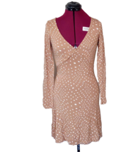 BP  Knit Dress Tan Warpy Dot Multicolor Women Size XS  Long Sleeve - £16.62 GBP