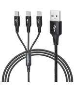 GELRHONR Multi-Usb C Cable 3A, 3 Type-C Male Plugs, 3-In-1 Nylon Braided... - $13.97