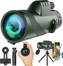 80X100-Monocular-Telescope High Definition With Smartphone Holder &amp; Trip... - $39.99