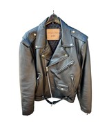 Just A Damn Black Leather Motorcycle Jacket Mens Kerr Lined Sz 48 New NWoT - $205.15 CAD
