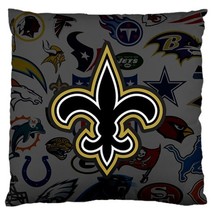 New Orleans Saints Home Decal Sofa Pillow Case Square Cushion Cover By F... - £19.58 GBP