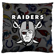 Oakland Raiders Home Decal Sofa Pillow Case Square Cushion Cover By Fanmagz - £19.58 GBP