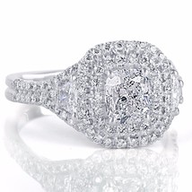 GIA Certified 2.17CT VVS1 Cushion Cut Trapezoid Side Diamond Engagement Ring 18k - £5,240.65 GBP