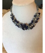 Navy, Silver, And Pearl Choker - £25.67 GBP