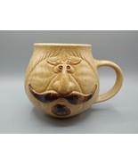 Pottery Craft USA XL Stoneware Coffee/Tea Mug 3D Face Mustache Man 4.5&quot;H - £10.51 GBP
