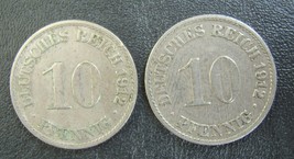 #PF. Germany Reich German Empire 2 psc. x 10 PFENNIG 1912 A - £1.81 GBP