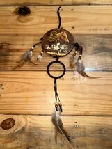 DREAMCATCHER INDIAN WITH A PICTURE WILD HORSES ON THE RANGE 2 Ring - $9.41