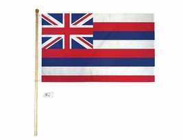 Ant Enterprises 5 Ft Wooden Flag Pole Kit Wall Mount Bracket with 3x5 Hawaii Sta - £26.79 GBP