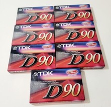 Lot Of Seven TDK D-90 Blank Cassette Tapes Normal Bias 90 Minute - £10.24 GBP