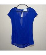 TAVI BLOUSE TOP SHEER BLUE NEW SZ M  - $688.85 MXN