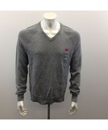 Merona Men&#39;s V Neck Sweater Medium Gray Long Sleeve Cotton Blend Pullove... - $167.41 MXN