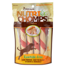 Pork Chomps Premium Nutri Chomps Chicken Wrapped Twists Dog Treat 4 count - £18.10 GBP