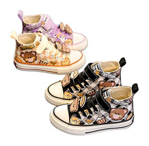 Cute Bear Girls Canvas Tartan Sneakers Kids Sport Casual Shoes Children ... - £22.76 GBP