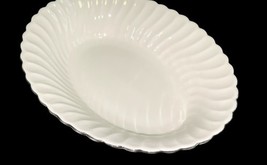 Syracuse China Wedding Ring Silhouette Oval Serving Bowl 10" x 7.75" Silver Trim image 5