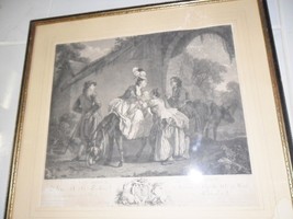 &quot;Les adieux à la Nourrice&quot; French line engraving print c1770s by Aubry, Etienne - £350.44 GBP