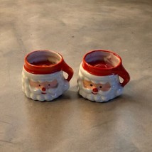 Miniature Santa Mug Mini Made in Japan Colonial Sticker Vintage With Can... - $34.60