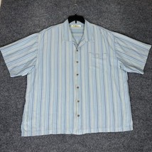 Tommy Bahama Shirt Mens 2XL Blue 100% Silk Button Up Short Sleeve Pocket Adult - £15.54 GBP