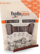 Foodie Paws 6 Thin Bully Sticks, 25 Count C All-Natural, High Protein Dog Chew - $53.99