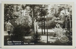 Waupaca Wis, Bird Paradise Taddy Wawa Pope Lake Real Photo Postcard O17 - £14.23 GBP