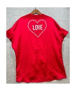 Victoria&#39;s Secret Red Satin Love Kimono Robe Top Tie Front Valentines  O... - $17.32