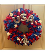 16&quot; USA 4th of July Balloon Wreath for Home Decor or Front Door Decorati... - $55.00