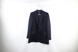 Vintage 70s Pierre Cardin Mens 42L Wool 2 Button Suit Jacket Sport Coat Navy USA - £55.28 GBP