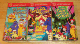 Wacky Adventures of Ronald McDonald Animated Cartoon VHS Tapes, McDonalds 1998 - £31.20 GBP