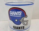 New York Giants Vintage 1980&#39;s Mobil Gas 12 oz Frosted Drinking Glass Libby - $9.64