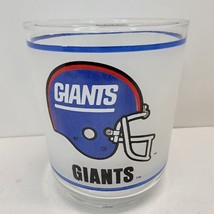 New York Giants Vintage 1980&#39;s Mobil Gas 12 oz Frosted Drinking Glass Libby - £7.58 GBP