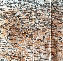 Map Pyrenees Mountains Southern France Rare 1914 Lithograph WW1 Era WHBS - $79.99