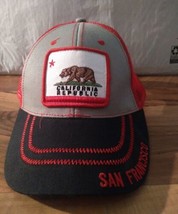 California Republic Trucker Hat Red Mesh Adjustable San Francisco Lucky 7 - £15.52 GBP