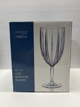 Marquis by Waterford Set Of 4 OMEGA Iced Tea Beverage Footed Goblet Glasses - $56.09
