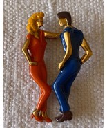 ⭕VTG, Art Deco, brooch, pin, enameled, hand painted, 4cm high, never used - €11,94 EUR