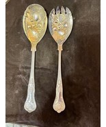 2-Pc. EP & A1 Sheffield England Gold Wash Fruit Pattern Salad Serving Set EUC - $35.18 CAD